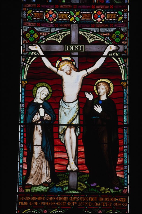 777011 Stained Glass Window, St. Lawrence Church, Mickleton, Gloucestershire, England A4 Photo Print