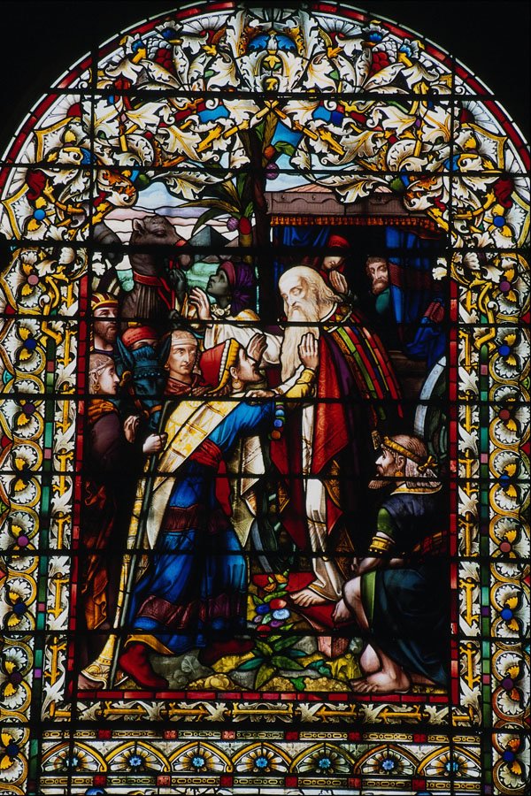 777012 Stained Glass Window, St. Alkmund's Parish Church, Whitchurch, England A4 Photo Print