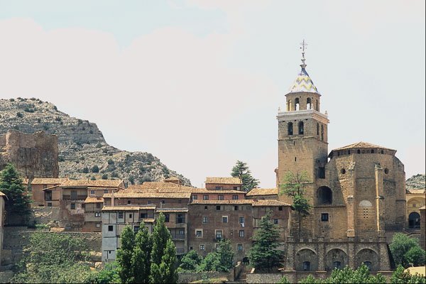 777034 Renaissance Cathedral (1532) And Town, Albarracin, Spain A4 Photo Print