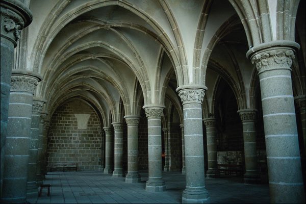 777064 Vault, Mont St. Michel Cloisters, Normandy, France A4 Photo Print