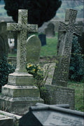 777078 Gravestones, Eyam Churchyard, Derbyshire, England A4 Photo Print