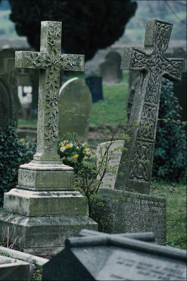 777078 Gravestones, Eyam Churchyard, Derbyshire, England A4 Photo Print