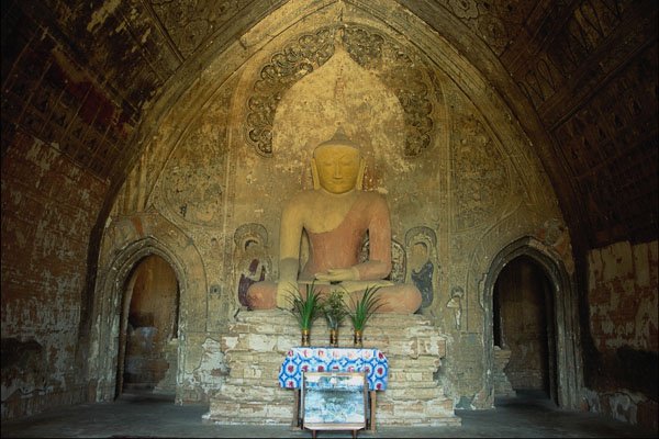 777093 Buddha In A Temple, Pagan, Myanmar A4 Photo Print
