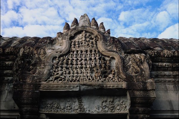 777096 Stone Door Lintel, Angkor Wat, Cambodia A4 Photo Print