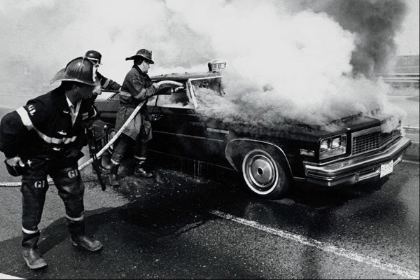778076 Taxi On Fire A4 Photo Print