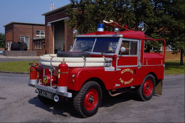 779078 1955 SWB Land Rover, Series One Industrial Fire Appliance A4 Photo Print