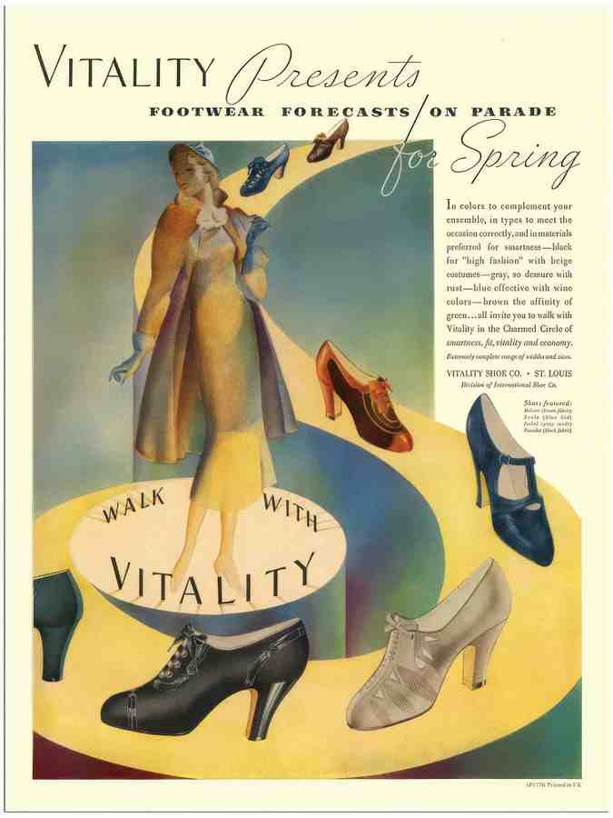 77K vitality vintage shoes advert 1937 2 Vintage Advert A4 Photo Print
