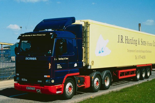 780038 1996 Swedish Scania, 6 wheeled Tractor And Trailer A4 Photo Print
