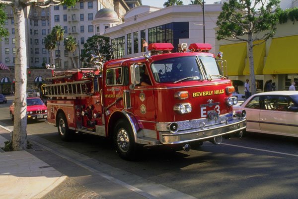 780059 Fire Truck, Beverly Hills, California, U.S.A. A4 Photo Print