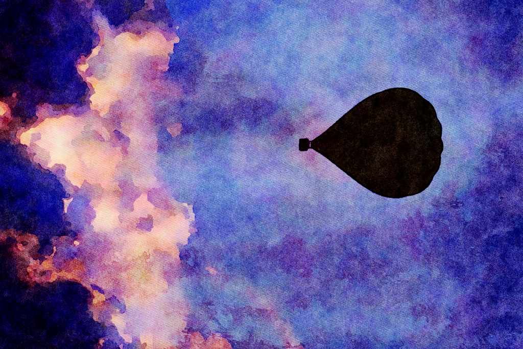 781009 Into The Clouds A4 Limited Edition Watercolour Print