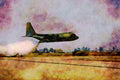 781015 Lockheed C 13 _Hercules_, Water Drop A4 Limited Edition Watercolour Print