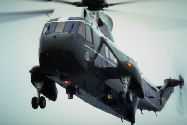 781021 Presidential Helicopter Arriving At Pointe Du Hoc A4 Photo Print