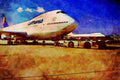 781024 Boeing 747 On The Ramp A4 Limited Edition Watercolour Print