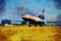 781026 Douglas DC 10 On Take off A4 Limited Edition Watercolour Print