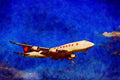 781028 Boeing 747 On Final Approach A4 Limited Edition Watercolour Print