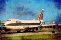 781037 Boeing 747 A4 Limited Edition Watercolour Print