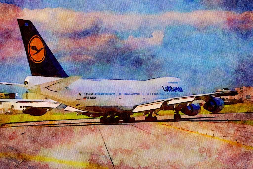 781040 Boeing 747 A4 Limited Edition Watercolour Print