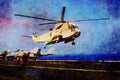 781044 Sea King SH 3H A4 Limited Edition Watercolour Print