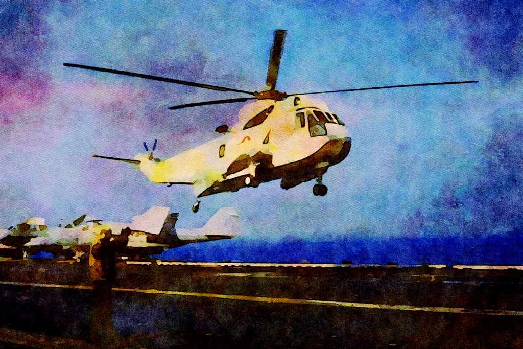 781044 Sea King SH 3H A4 Limited Edition Watercolour Print