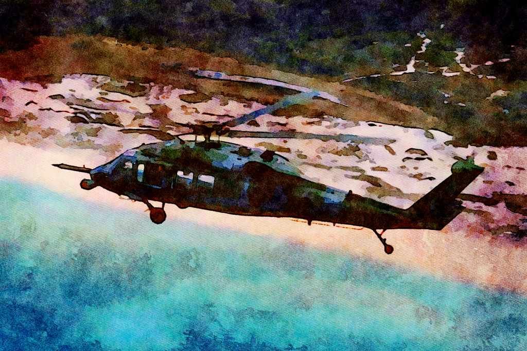 781046 Jet Ranger A4 Limited Edition Watercolour Print