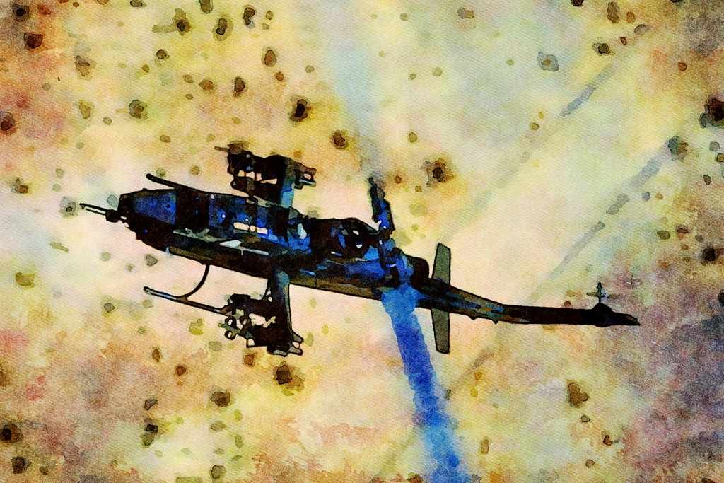 781048 Cobra AH 1S A4 Limited Edition Watercolour Print