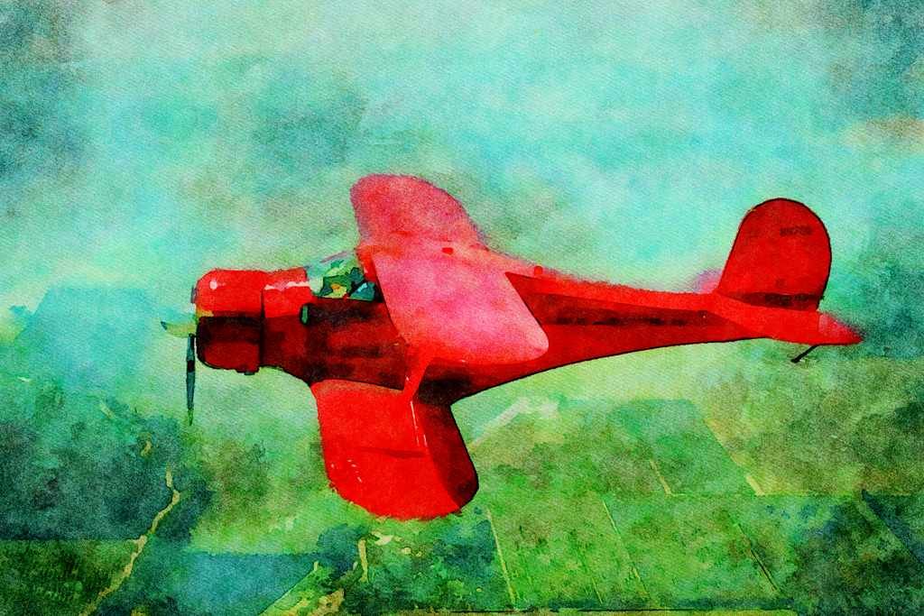 781055 Beech Staggerwing A4 Limited Edition Watercolour Print