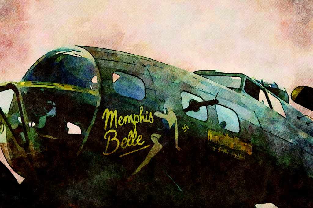 781063 Memphis Belle, Nose Art A4 Limited Edition Watercolour Print
