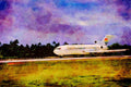 781065 Polynesian Airlines, Rarotonga, Cook Islands A4 Limited Edition Watercolour Print