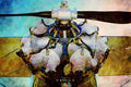 781069 Antique Radial Engine With Prop A4 Limited Edition Watercolour Print