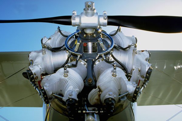 781069 Antique Radial Engine With Prop A4 Photo Print
