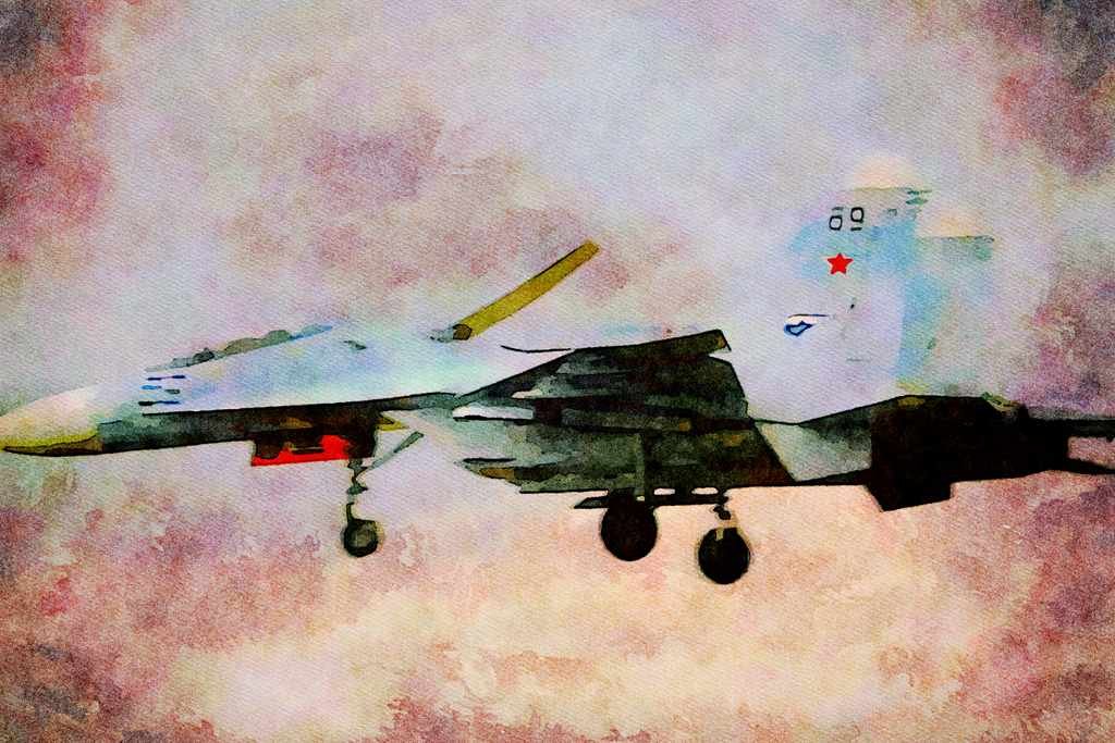 781074 Sukhoi Su 27 Fighter_interceptor Russian Air Force A4 Limited Edition Watercolour Print
