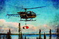 781088 Profile With Fuel Drums In Sling A4 Limited Edition Watercolour Print