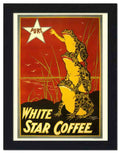 781K white star coffee frogs 2 Vintage Advert A4 Photo Print