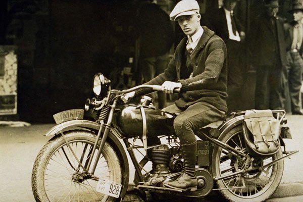 782020 Drugstore Delivery Boy, Harley Davidson, Washington, U.S.A., Circa 1926 A4 Photo Print