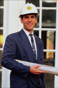 782027 General Contractor Holding Blue Prints, At The Job Site A4 Photo Print