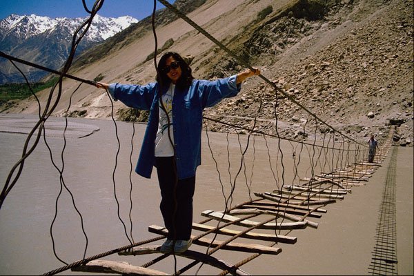 782075 Suspension Bridge In Gulmit, Upper Hunza A4 Photo Print