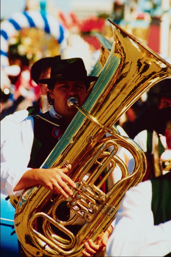 782086 Folk Musician, Playing The Tuba A4 Photo Print