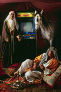 782094 Arabs With Horse And Game Machine A4 Photo Print