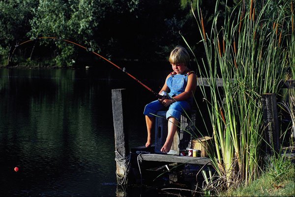 782095 Boy Fishing With Bobbin A4 Photo Print