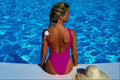 783000 Girl Sitting At Pool Side, Lanzarote, Spain A4 Photo Print