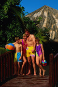 783003 Family On Bridge Over Pool, Lanzarote, Spain A4 Photo Print
