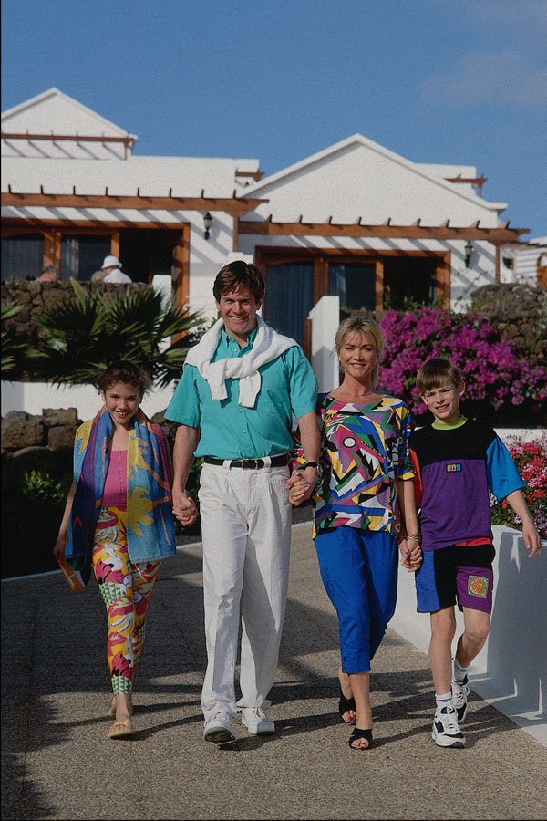 783018 Family Walking, Playa Blanca, Lanzarote, Spain A4 Photo Print