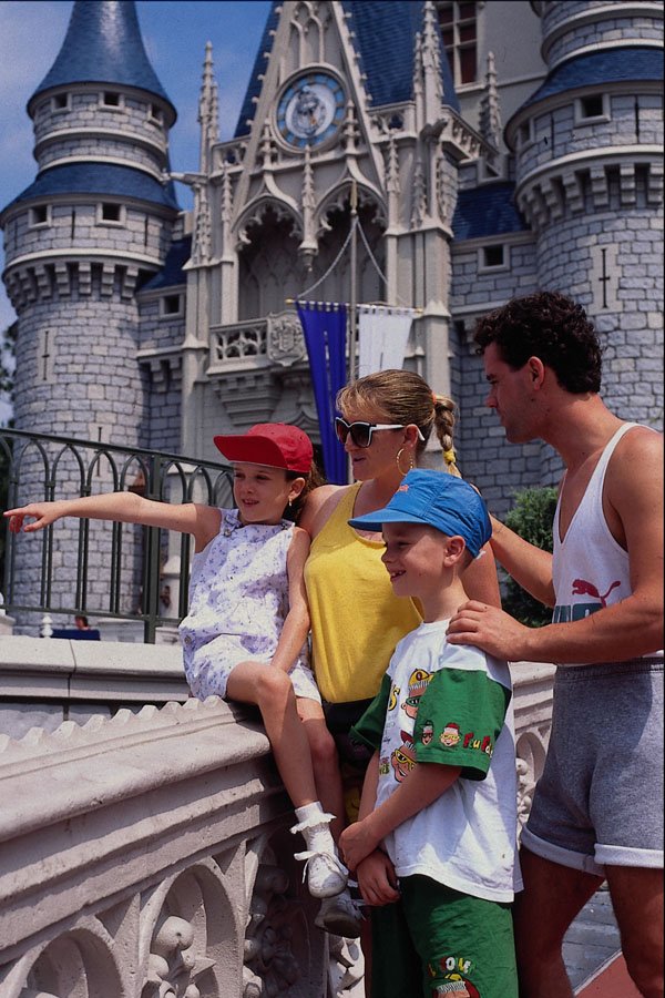 783030 Family At Castle, Walt Disney World, Florida, U.S.A. A4 Photo Print