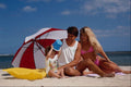 783037 Family On Beach A4 Photo Print