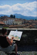 783067 Artist In Barga, Tuscany, Italy A4 Photo Print