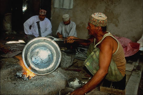 783092 Thinning Copper Pans At Nizwa A4 Photo Print