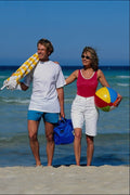 784017 Couple Walking On Beach, With Umbrella A4 Photo Print