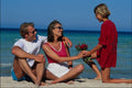 784020 Family With Flowers, On Beach A4 Photo Print