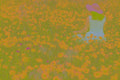784032 Lady In Red Poppy Field A4 Photo Print