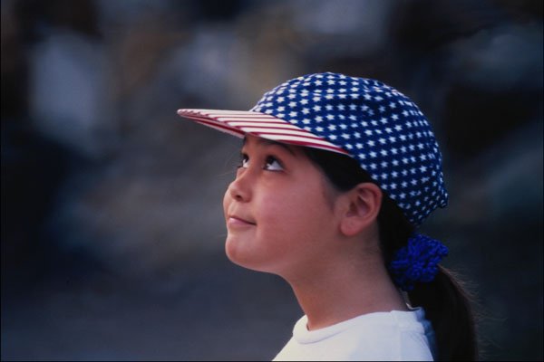 784046 Sabrina, Wearing U.S.A. Hat, Eyes Up A4 Photo Print